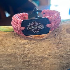 Pink Harley Davidson survival strap bracelet